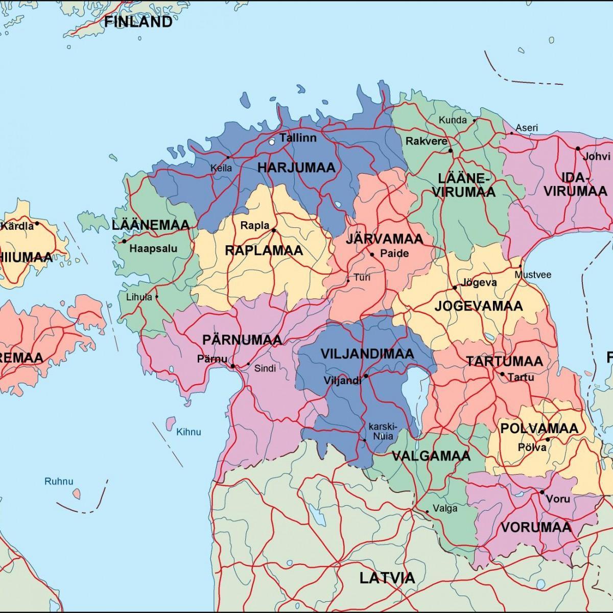 kaart Eesti poliitilises