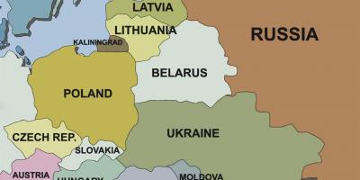 Kaart, map Eesti ümberkaudsed riigid